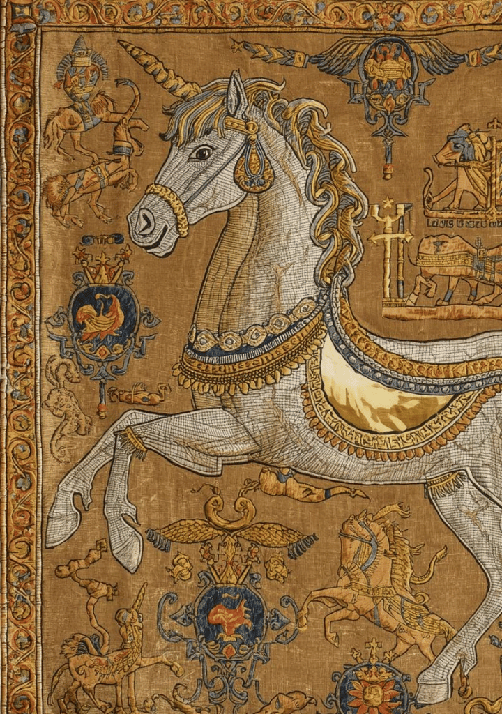 ancient Egypt, art interpretations reveal depictions resembling unicorn-like creatures, while Assyrian carvings echo similar motifs that speak to shared mythologies across regions connected by early trade routes